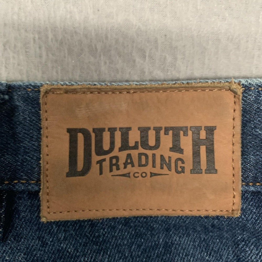 Duluth Trading Jean Men 48x32 Blue Straight Work Heavy Relaxed Fire Hose 3237-18 - Picture 4 of 10